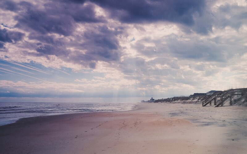 Beach with Storm Clouds — Purple
