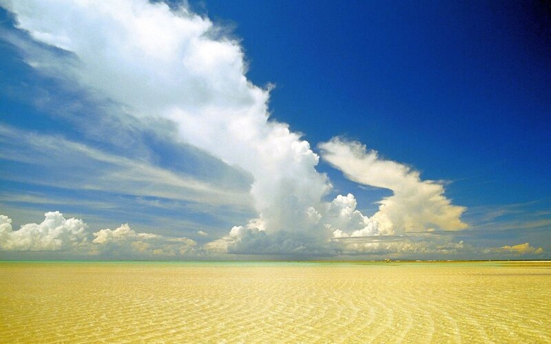 Beach with storm clouds