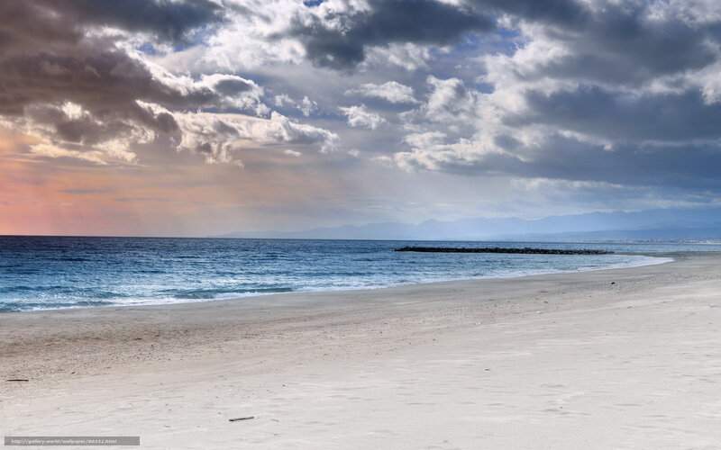 Beach with stormy sky