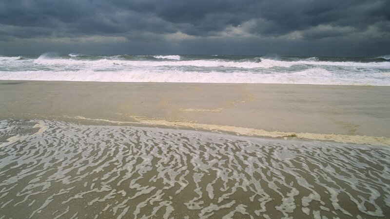 Beach with Stormy Waves