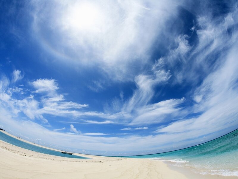 Beach with sun halo