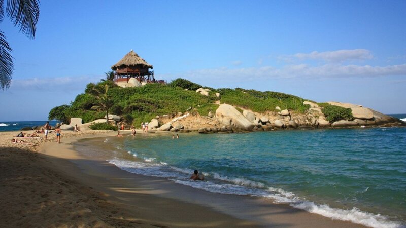 Beach with Thatched Hut