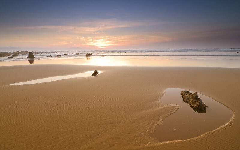 Beach with Tide Pools — Gold