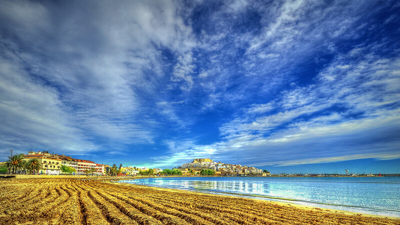 Beach with Town in Background