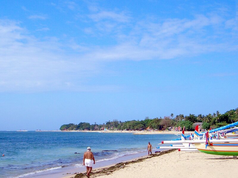 Beach with traditional boats