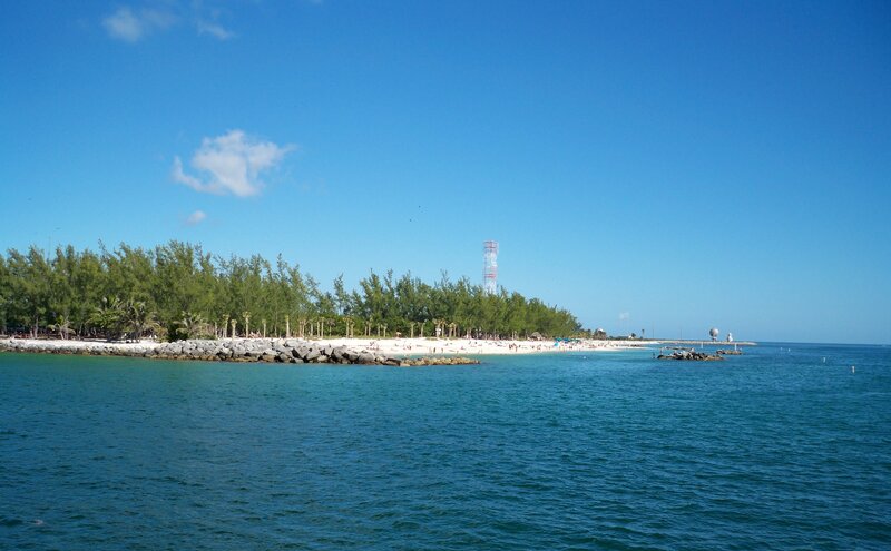 Beach with Trees and Tower