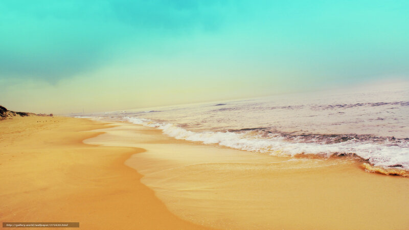 Beach with turquoise sky