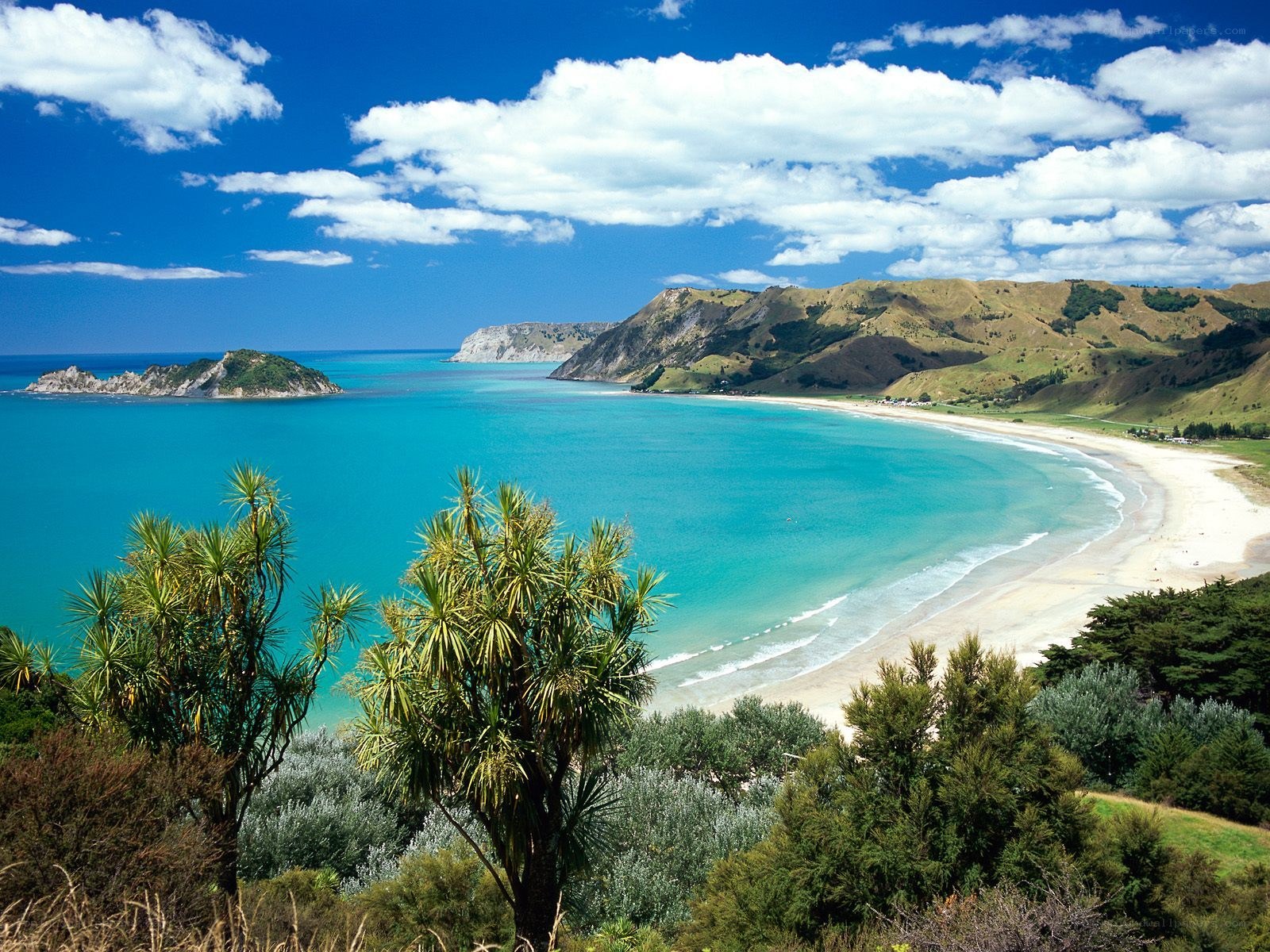 beach with turquoise water