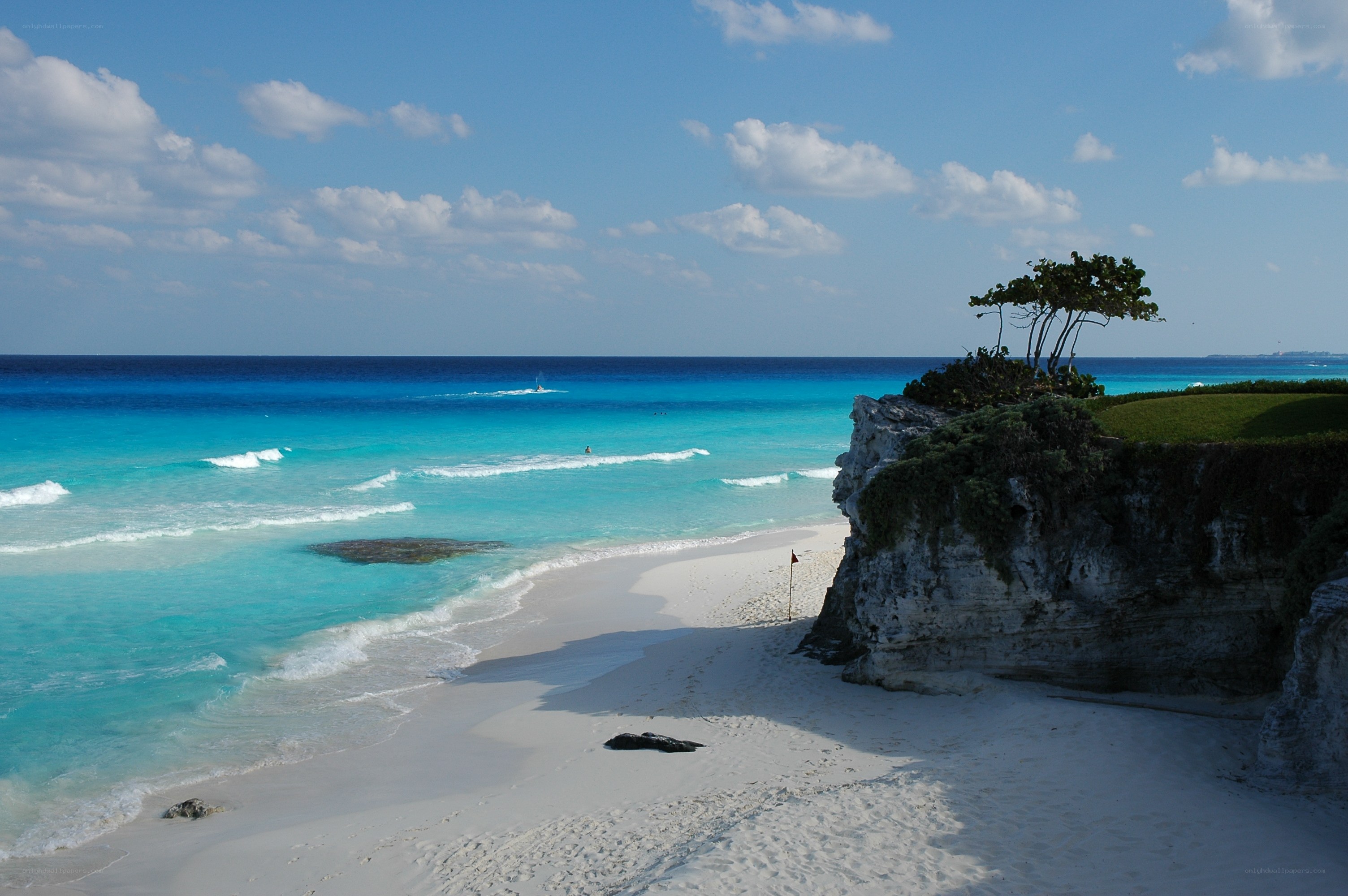 beach with turquoise water