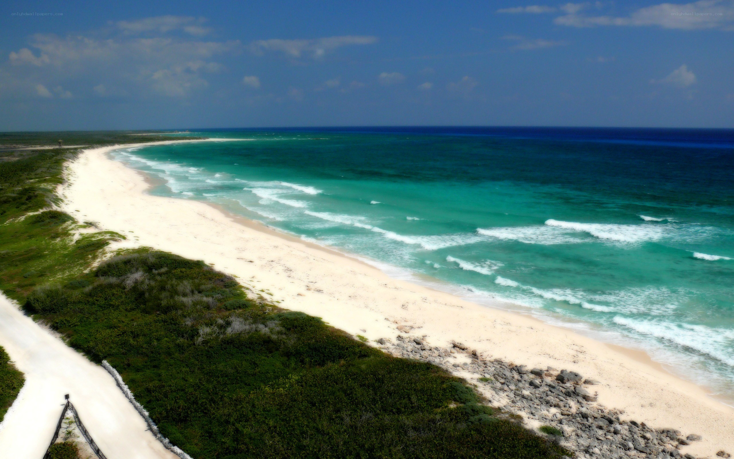 beach with turquoise water
