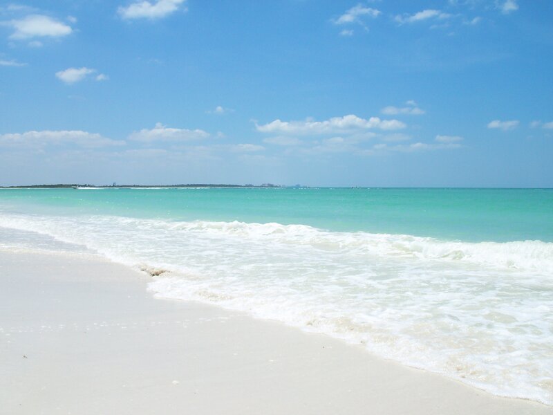 beach with turquoise water