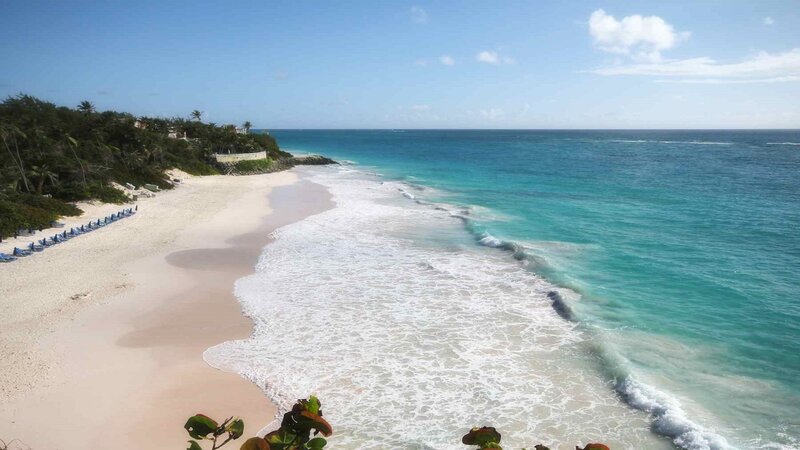 Beach with Turquoise Water — Blue, Serene, Afternoon, Photograph, Palm Trees