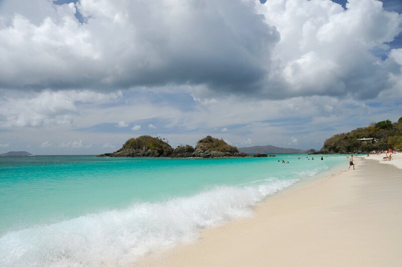 Beach with Turquoise Water — Blue, Serene, Afternoon, Photograph, People