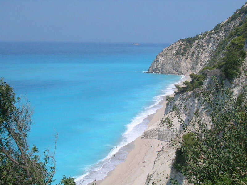 Beach with Turquoise Water — Blue