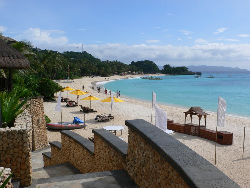 Beach with Umbrellas and Boats