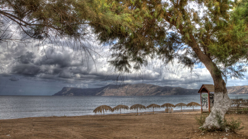 Beach with Umbrellas — Brown