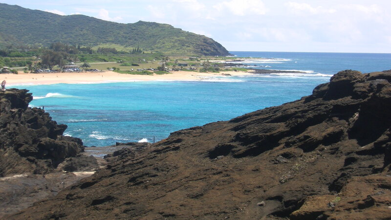 Beach with Volcanic Rocks — Blue