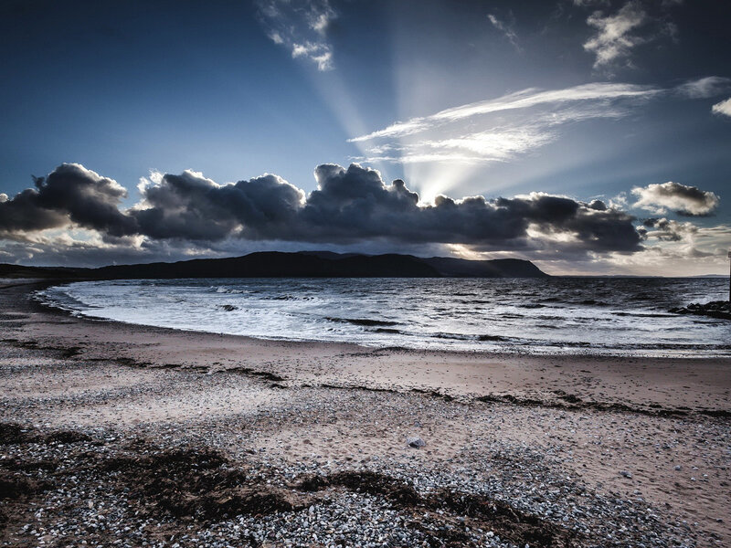 Beach with Waves and Clouds — Blue