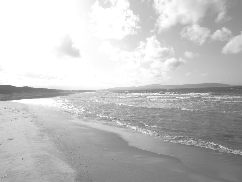 Beach with Waves — Black