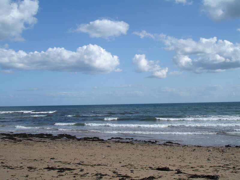Beach with Waves — Blue, Calm, Afternoon, Photograph, Ocean, Sand