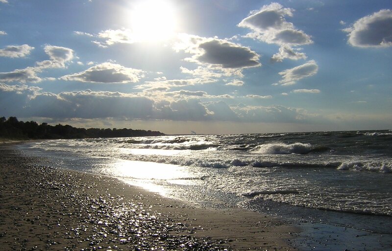 Beach with Waves — Blue, Dramatic, Afternoon, Photograph