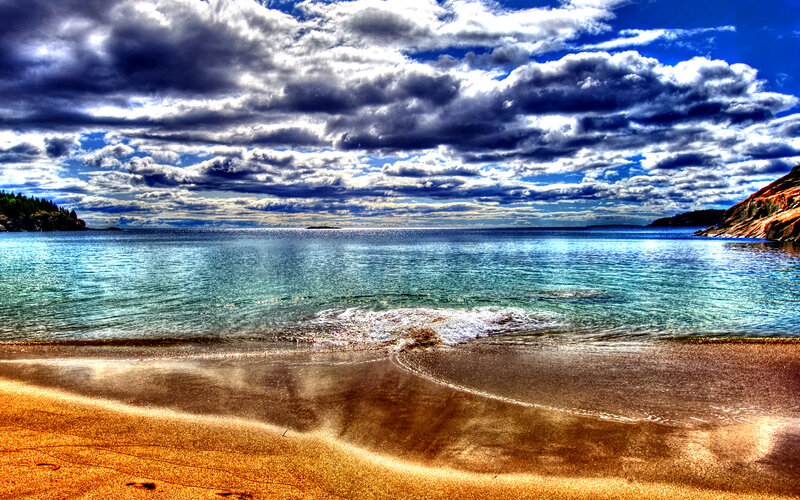 Beach with Waves — Blue, Dramatic
