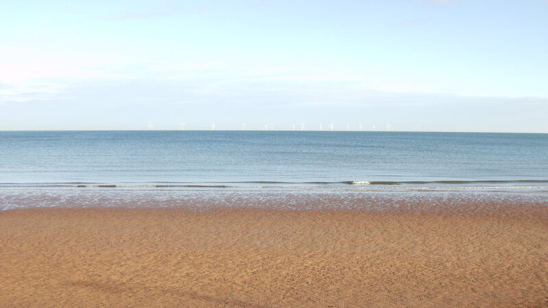 Beach with Wind Turbines