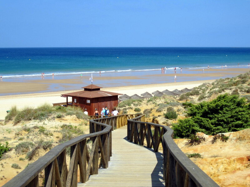 Beach with Wooden Walkway