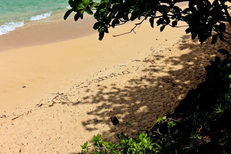 Beach with Writing