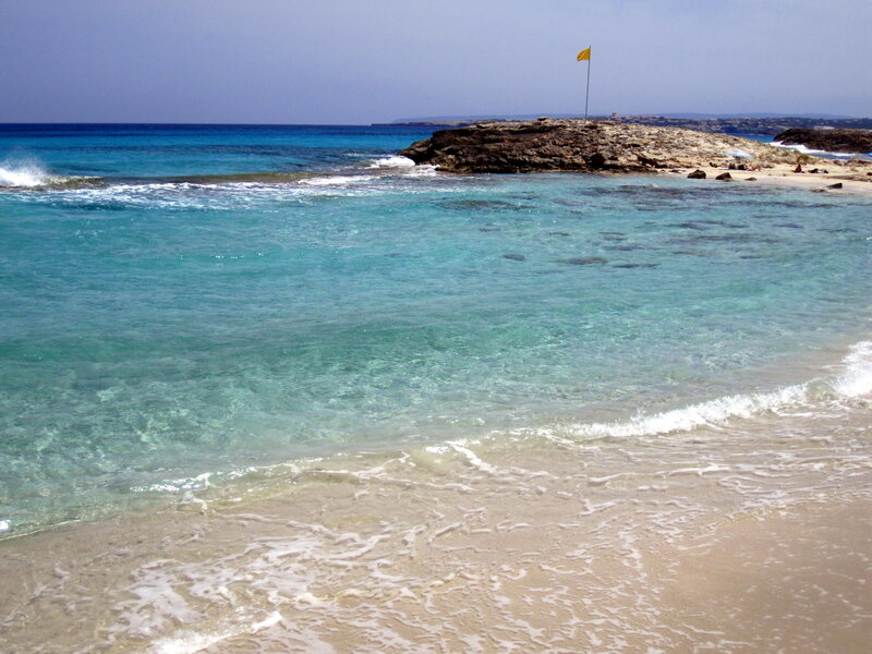 Beach with Yellow Flag