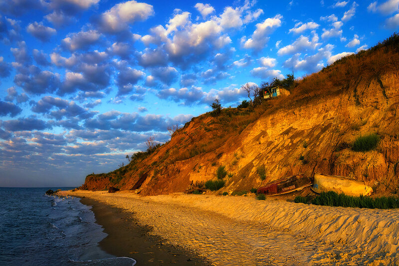 Beached Boats on Cliff