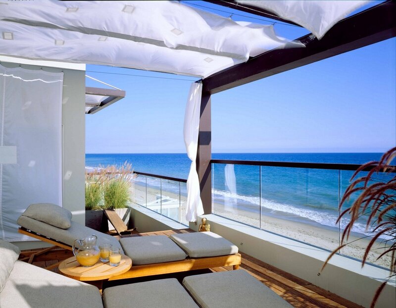 Beachfront balcony with ocean view