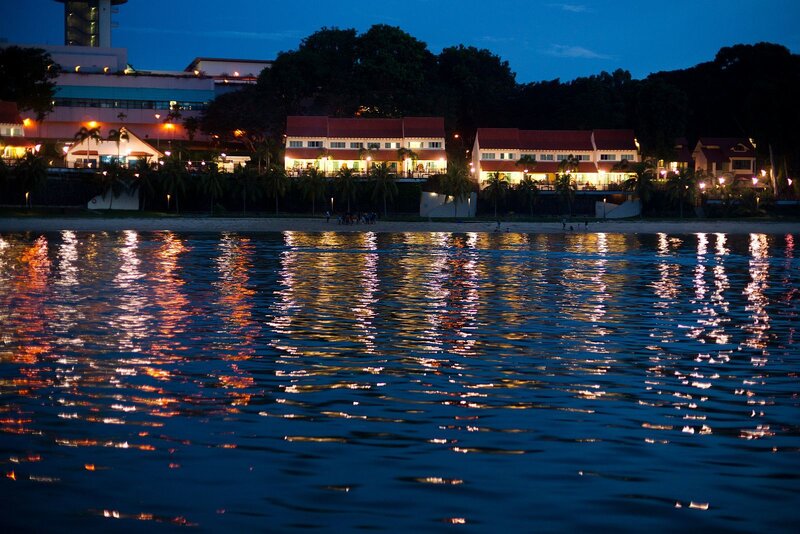 Beachfront Buildings at Night