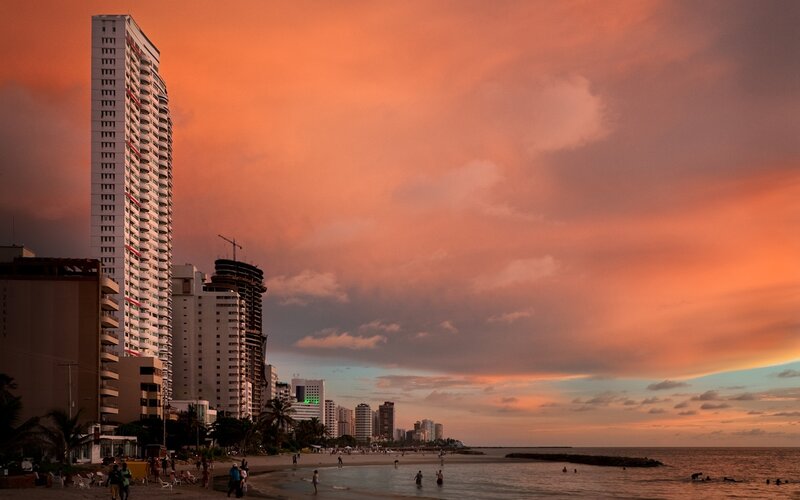 Beachfront City Skyline — Orange