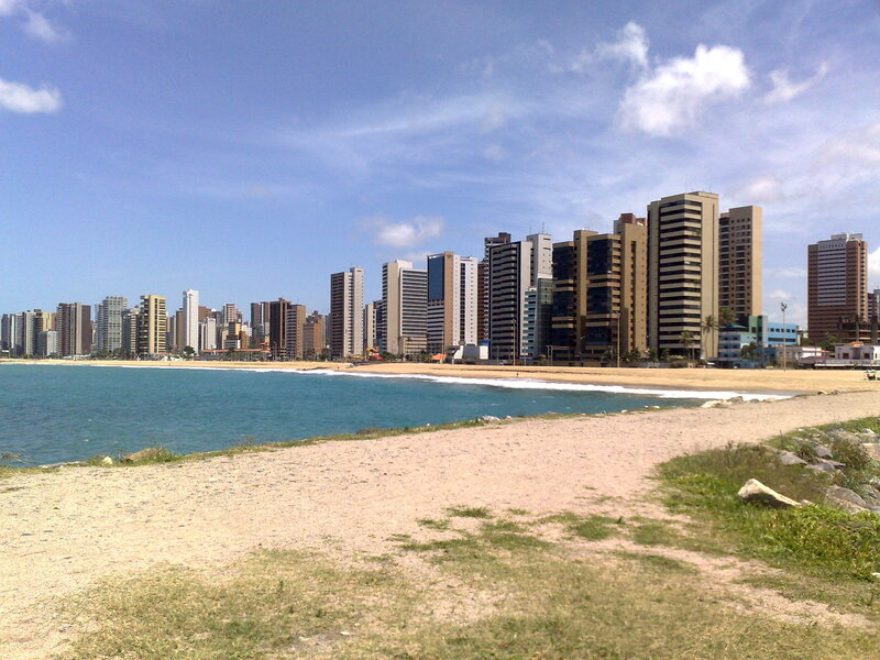 Beachfront city skyline
