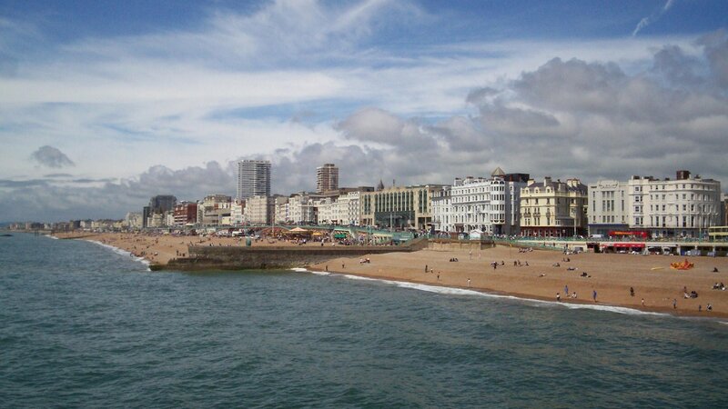 Beachfront Cityscape — Blue, Calm