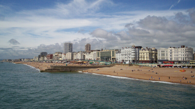 Beachfront Cityscape — Blue
