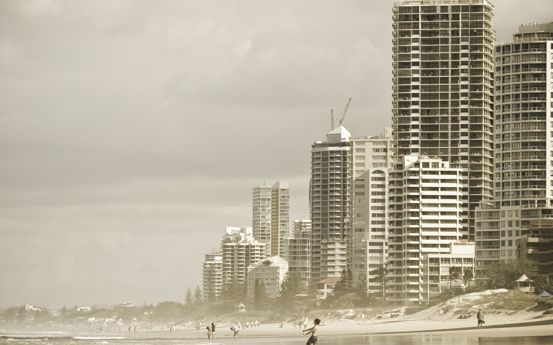 beachfront high-rises on a cloudy day
