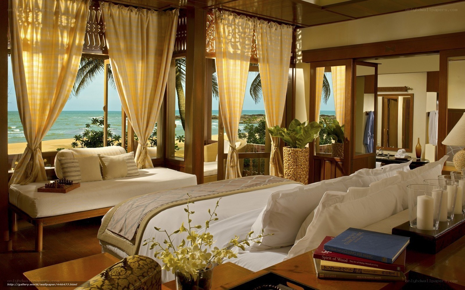 Beachfront hotel room with ocean view