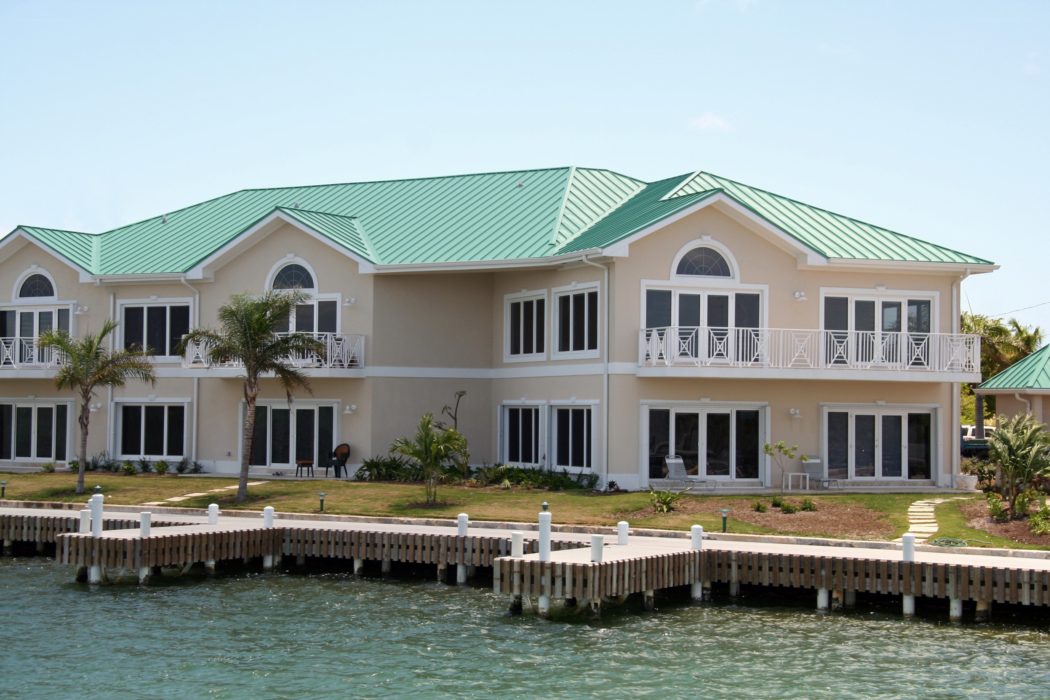 Beachfront house with green roof