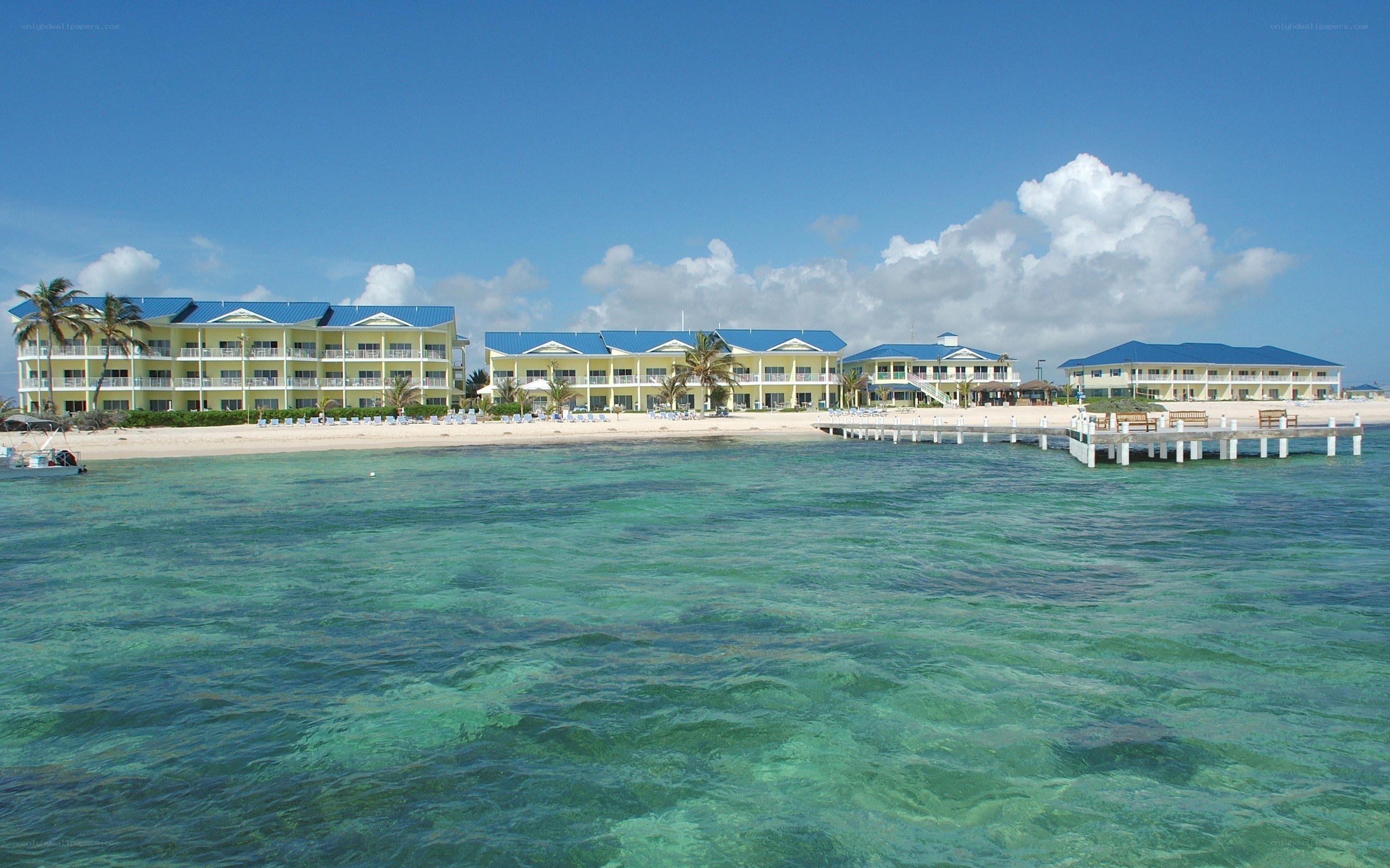 Beachfront resort with clear water