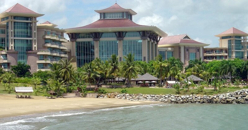 Beachfront resort with modern architecture
