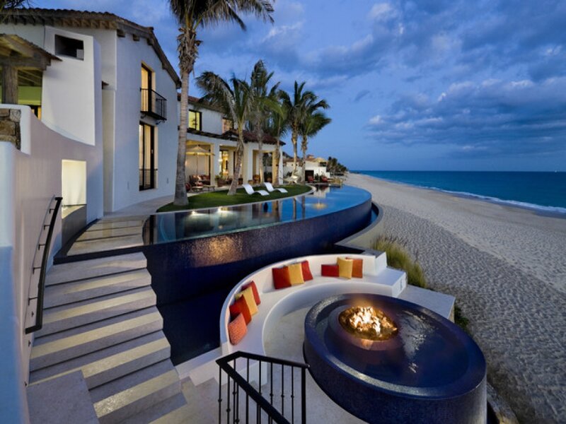 Beachfront Villa at Dusk