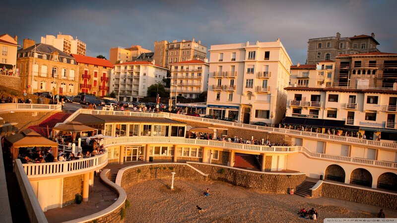 Beachside Buildings at Dusk