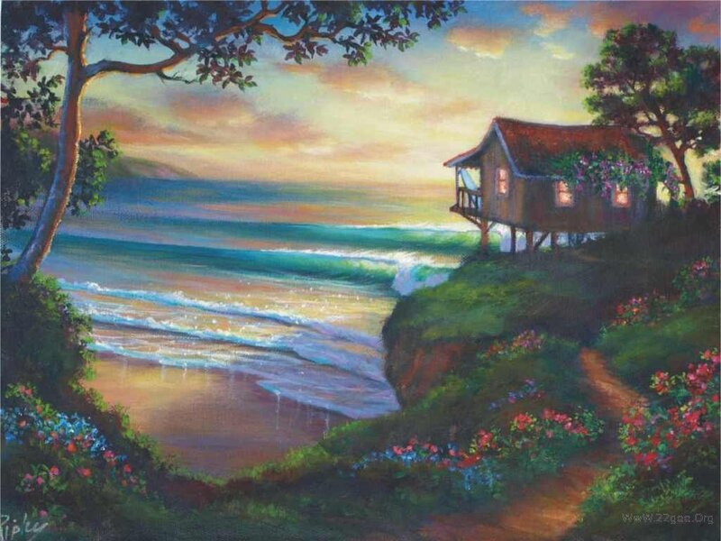Beachside Cabin at Sunset