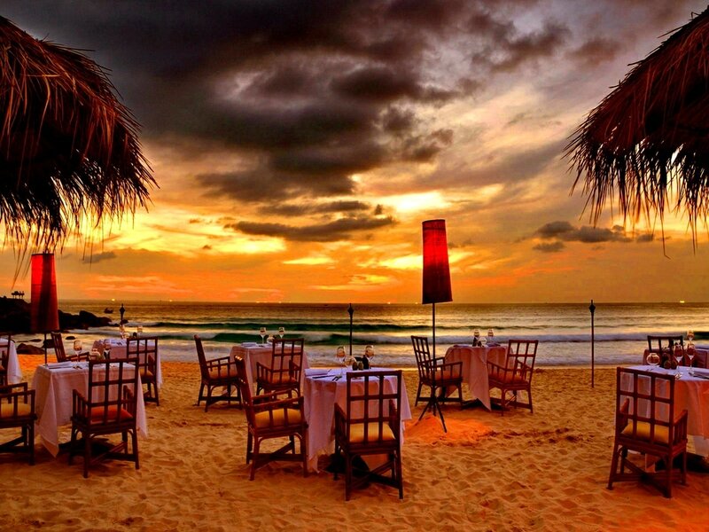 Beachside Dining Tables — Orange, Dramatic