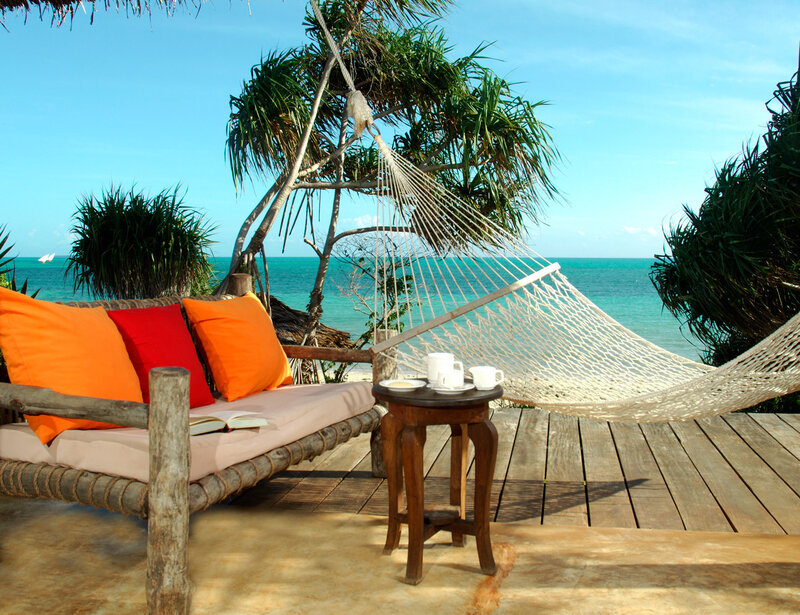 Beachside hammock and lounge