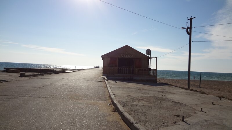 Beachside kiosk on a sunny day