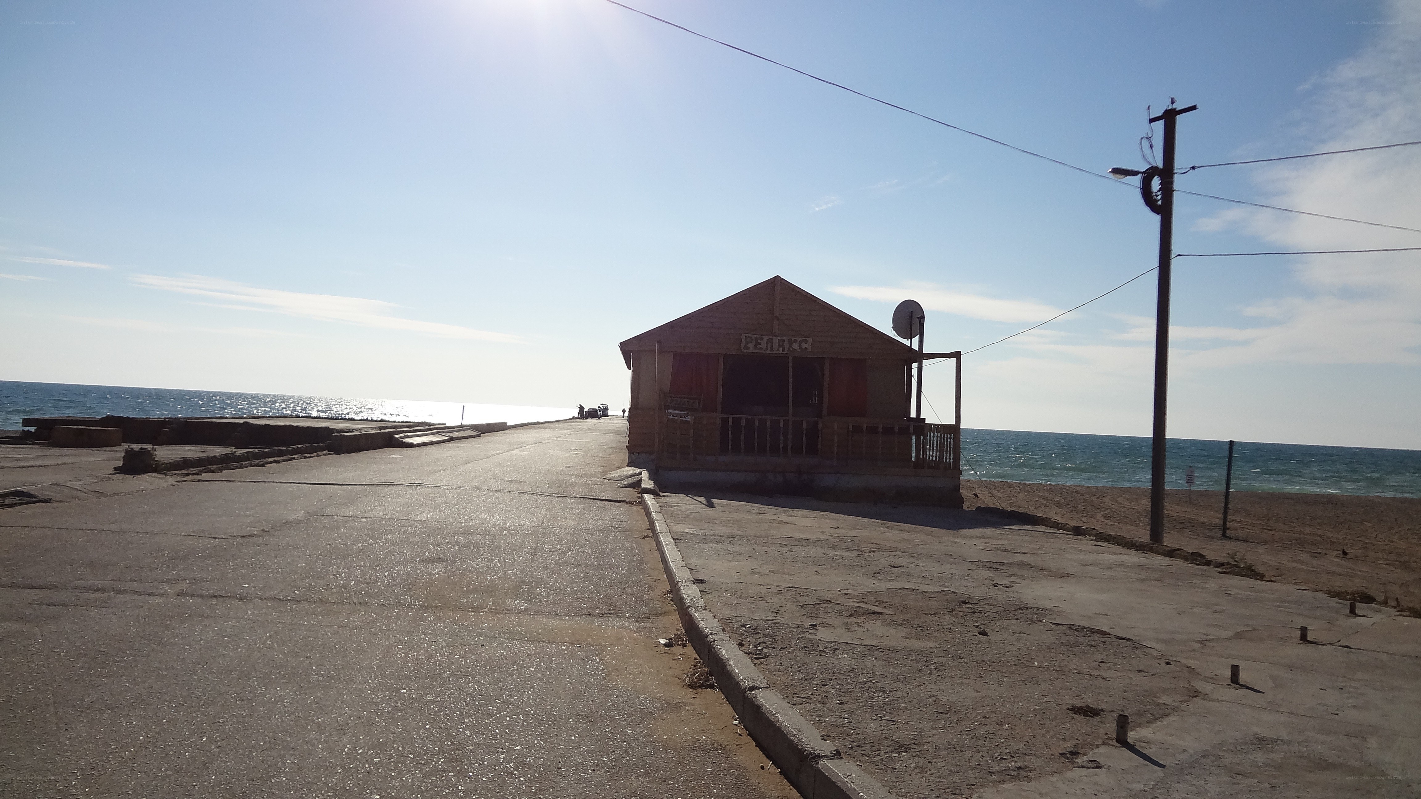 Beachside kiosk on a sunny day