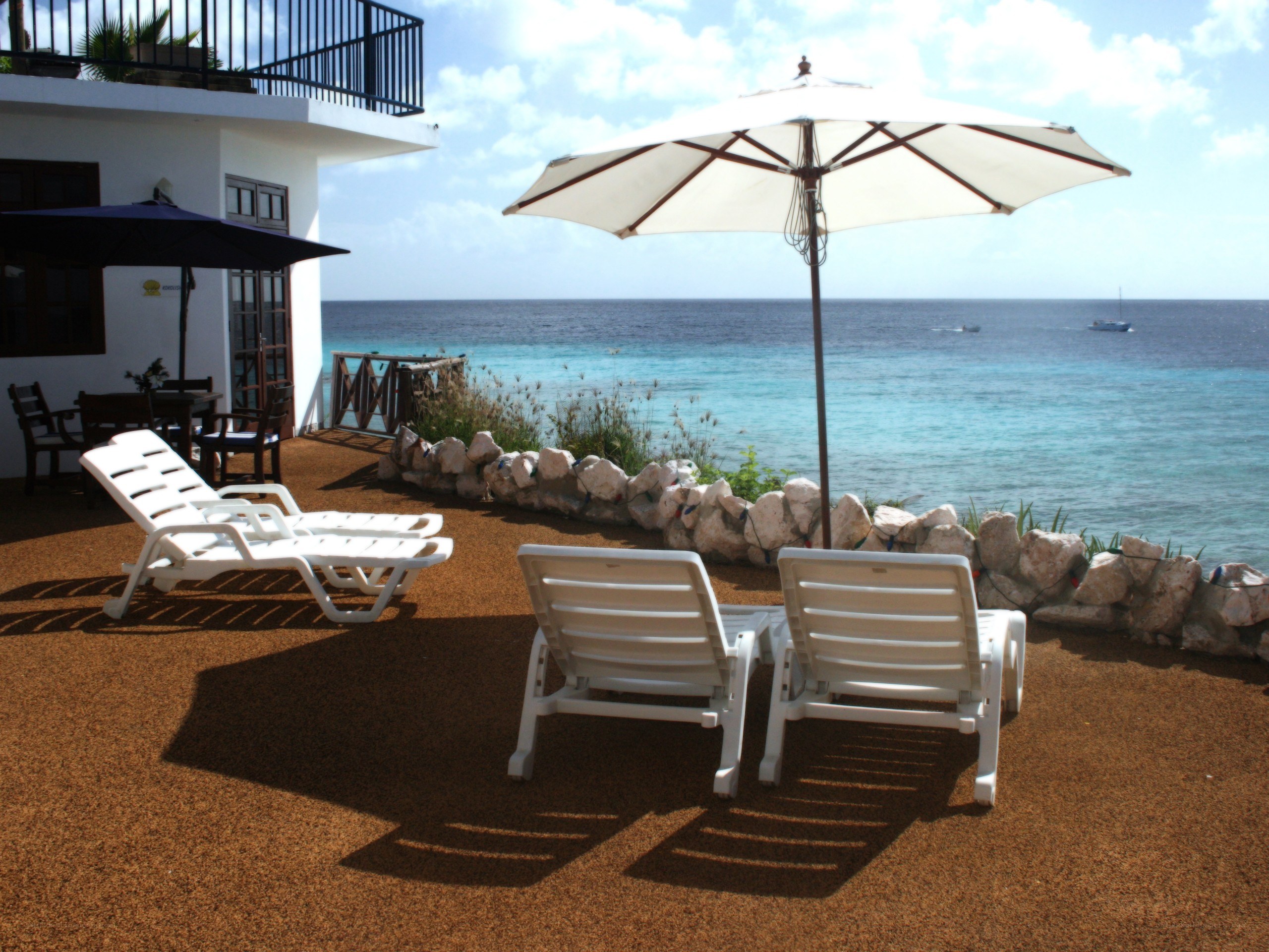 Beachside lounge area with ocean view